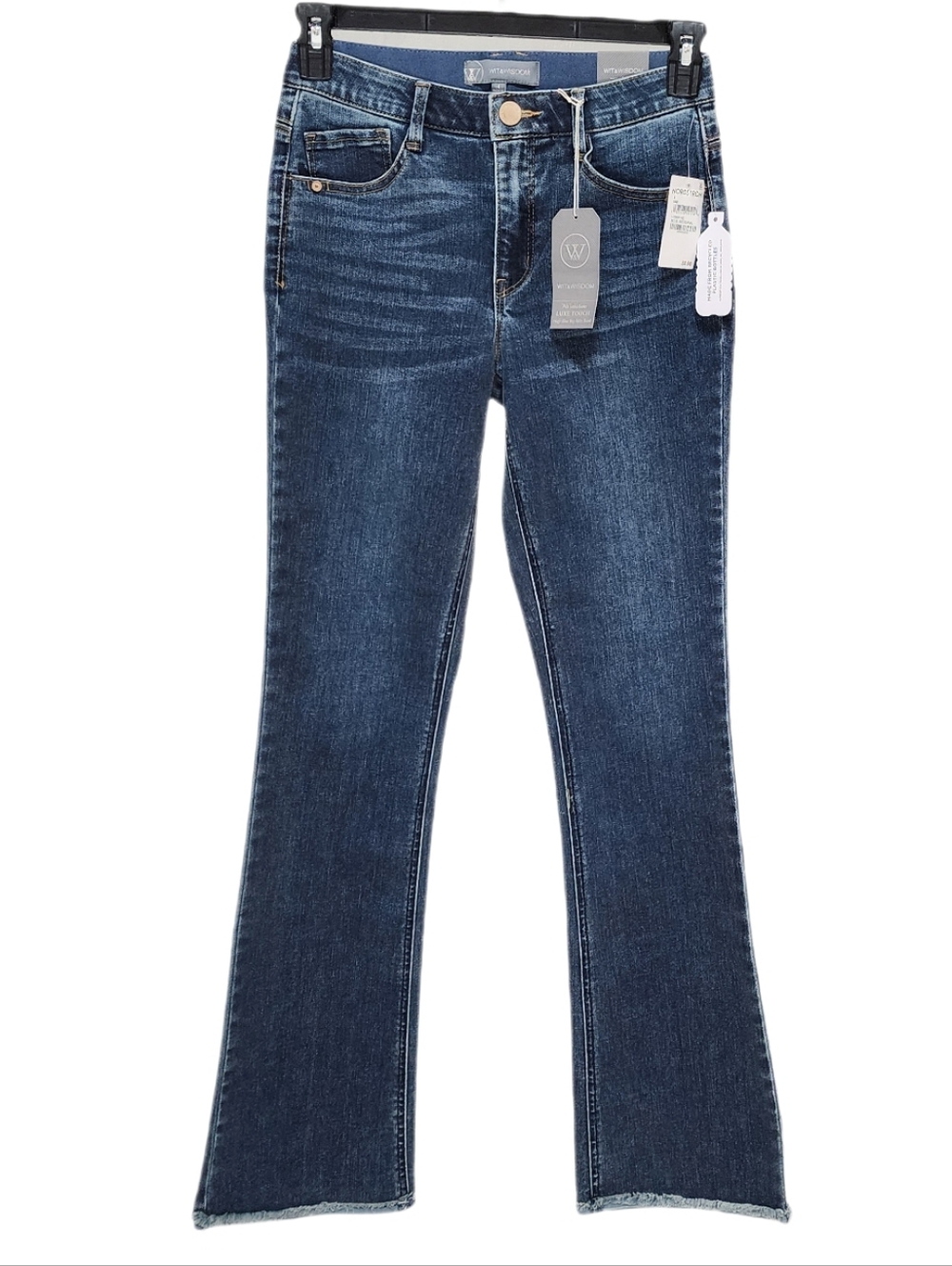 Wit & Wisdom Jeans Itty Bitty Bootcut Reverse Fray Hem High Rise Ab Solution 4